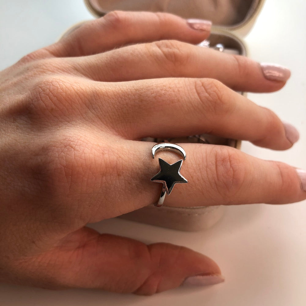 Bague Lune & Étoile Anti-Anxiété